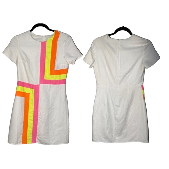 NWT Julie Brown NYC Leah Colorblock‎ Dress Orange Small - Picture 1 of 11